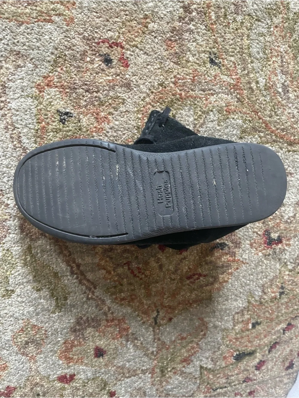 Hush Puppies Kids Black Suede Chukka Moccasin Shoes